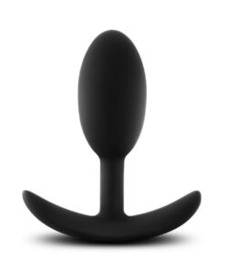 Anal Adventures Platinum - Silicone Vibra Slim Plug - Medium - Black